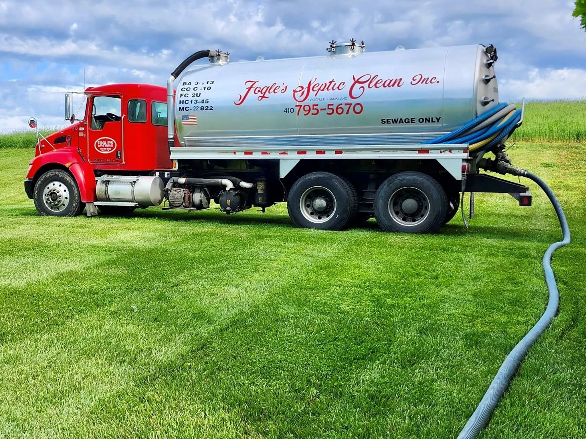 Fogles Septic Service truck slide